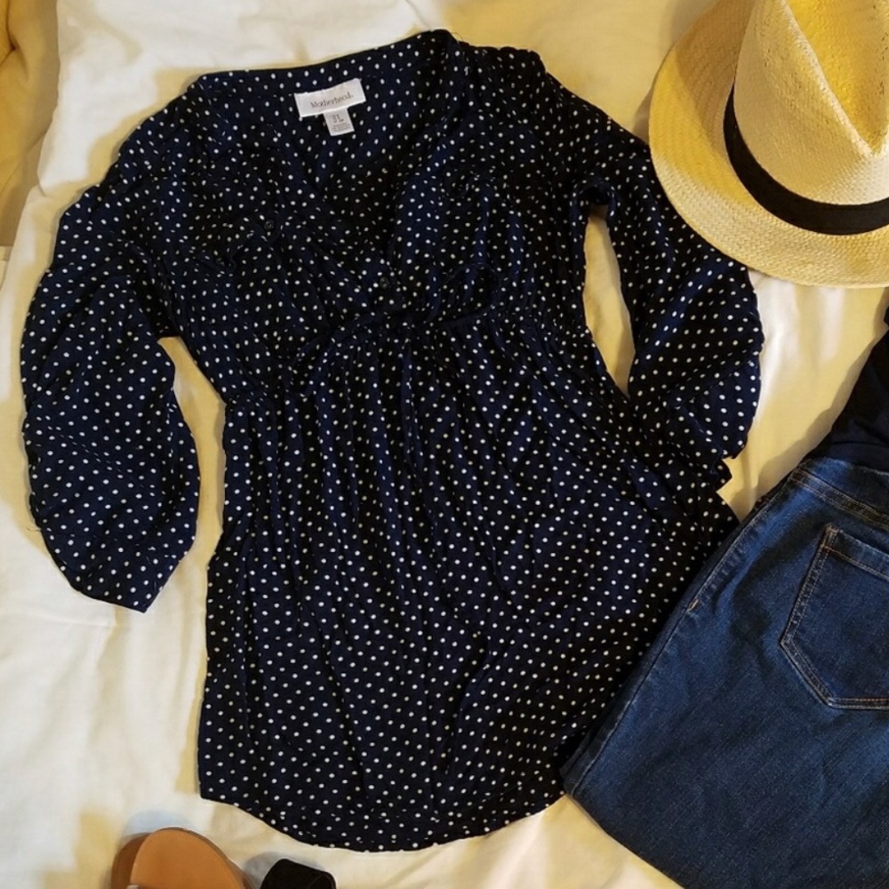 Motherhood Maternity polka dot blouse